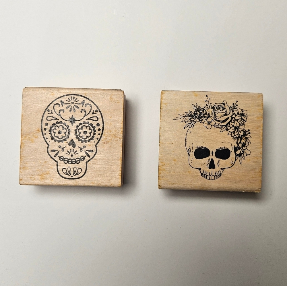 2 Sugar Skull Stamps for crafting New